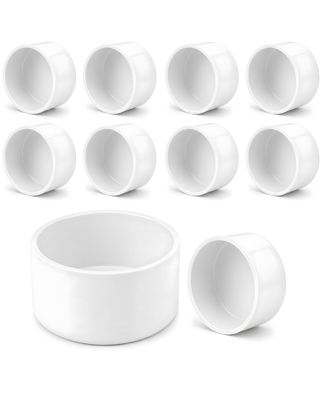 10 Pcs 1-1/2 Inch PVC End Cap Fittings, SCH40 PVC Pipe Caps for 1.90 in OD Pipe, Heavy Duty White Socket Pipe End Caps for Plumbing, Irrigation, DIY Furniture & Garden Frames