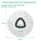 10 PCS Spin Mop Replacement Head,100% Microfiber Mop Heads Replacements Compatible with Cedar Easywring 1-Tank System, 360 Degree Round Mop Refills for Easy House Cleaning Floor Mopping