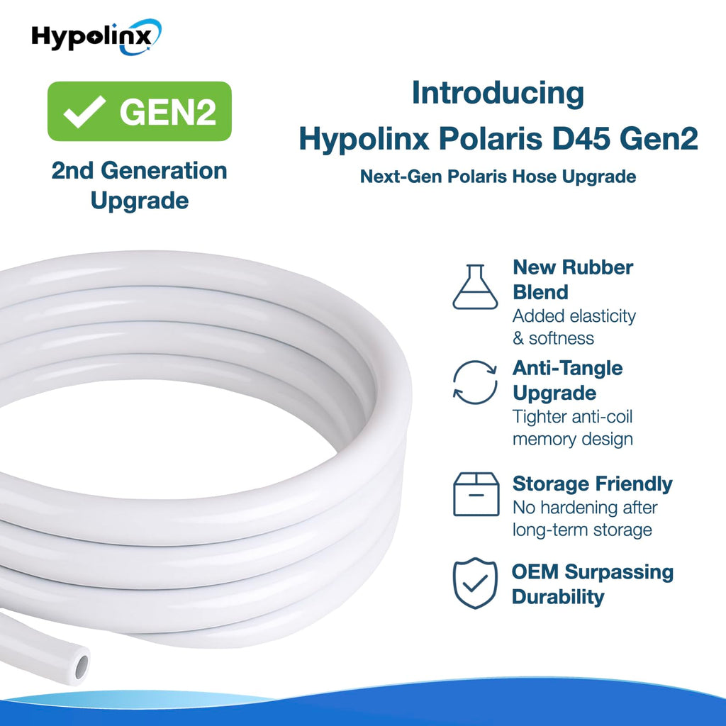 Hypolinx Polaris Compatible Pool Cleaner Hose Replacement – Gen2 30 Ft Feeder Hose for Polaris 280 380 180 & D45 – Tangle-Free Design (Not for 360)