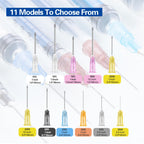 100Pcs 27Ga 1 Inch Needle with Cap for Lab Supplies, Measuring and Industrial, Individually Packed Accessories