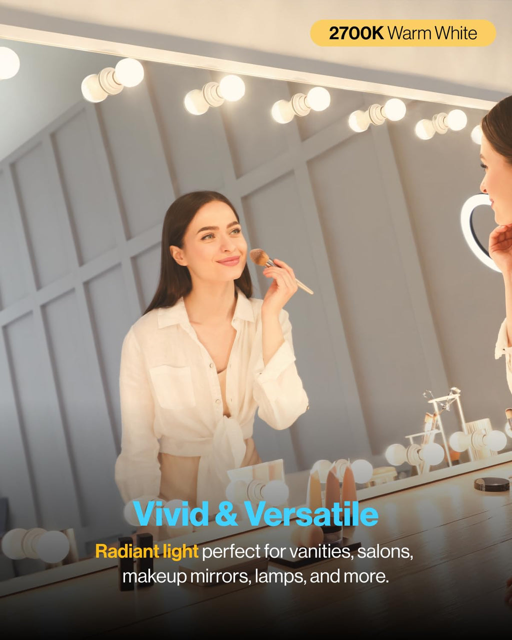 Sunco Globe Light Bulbs, G25 LED Vanity Bulbs for Bathroom, Round Ambient Decorative Bulb, 450 LM, 5000K Daylight, Dimmable, 6W, E26 Base, Frosted, CRI92, Damp Rated UL 2 Pack.