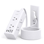 One Beat 10Ft Extension Cord with Multiple Outlets,Flat Plug Power Strip