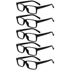 Eyekepper Vintage Reading Glasses for Men - 5 Pack Spring Hinges Classic Readers - Black Frame +1.50