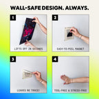 Displate Magnetic Wall Mount Kit for Hanging Pictures, 3-Pack Peel & Stick Wall Magnets with Safe Removable Adhesive Leaf - No Drill, Damage-Free Magnets for Wall Art, Metal Posters & Prints