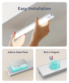 Under Cabinet Lighting, LED Motion Sensor Light Indoor, 2200mAh USB Rechargeable Closet Lights Battery Operated, Stick On Magnetic Wireless Dimmable Under Counter Lights for Kitchen(2 Pack)