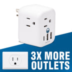Cruise Approved Power Strip Foldable, Non Surge Protector Travel Power Strip, Multi Plug, 6 Outlets, 2 USB-A, 1 USB-C, & 3 AC Outlet for Carnival, Celebrity, Princess, & Major Lines in 2026 & 2027