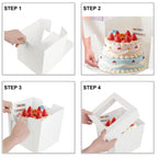 Packpal 20Pack 12 Inch Cake Boxes With Cake Boards (10 boxes & 10 boards), 12X12X8 Inch White Bakery Boxes With Windown For Cajas Pasteles, Cookie, Pastries,Pie, Wedding, Birthday, Fathers day