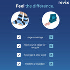 REVIX Foot Ankle Ice Pack Wraps for Discomfort, Reusable Gel Ice Wrap with Cold Compression Therapy, Plantar Fasciitis, Post-Workout Feet Recovery, Soft Plush Lining, 2 Packs