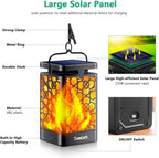 TomCare Solar Lanterns Outdoor Upgraded Flickering Flame Waterproof Hanging Lanterns Decorative Solar Powered LED Lights for Patio Deck Yard, 6 Pack