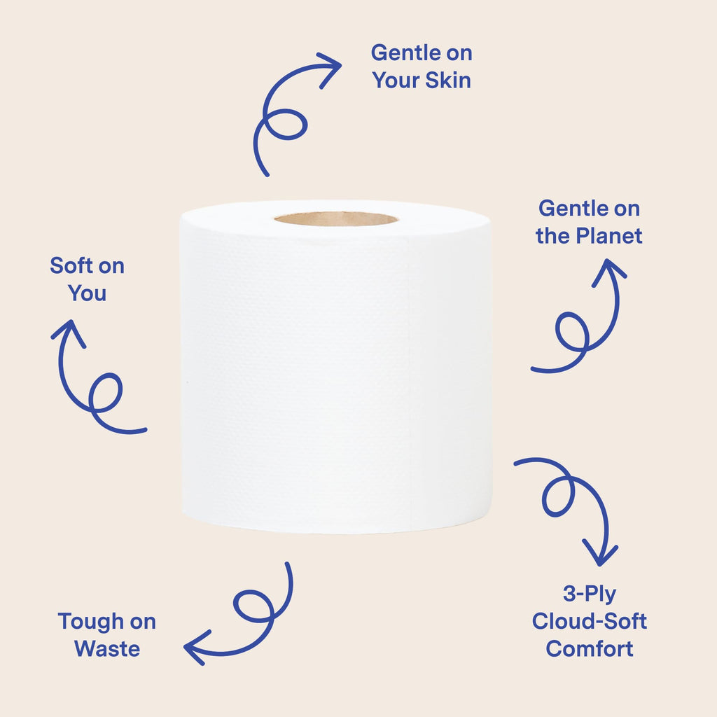 Repurpose 100% Bamboo Toilet Paper, 3-Ply, Tree-Free, Plastic-Free, FSC Certified, Septic Safe, Fast Dissolving, RV-Friendly, 12 Rolls (300 Sheets/Roll), No Fragrance/Dyes