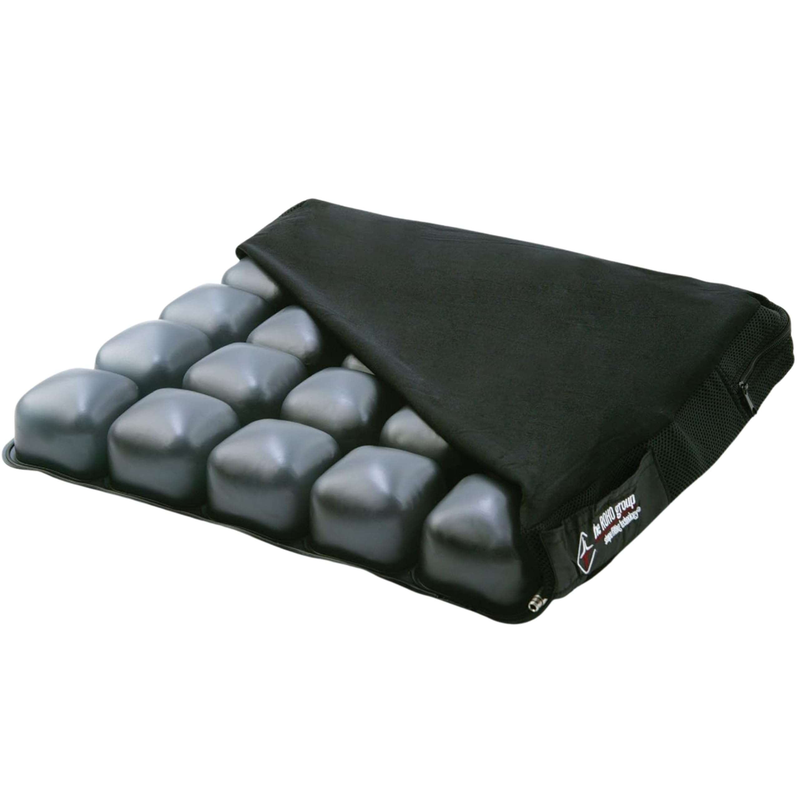 ROHO MOSAIC Cushion, Standard, Inflatable Seat Cushion for Office Chair, Wheelchair, Cars, Home Living, & Back Ache Support, Adjustable Cushion with Stretchable Cover & Non-Skid Bottom, 16" x 16"