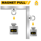 DIYMAG Magnetic Hooks with Countersunk Hole Eyebolt 40LBS 6 Pack
