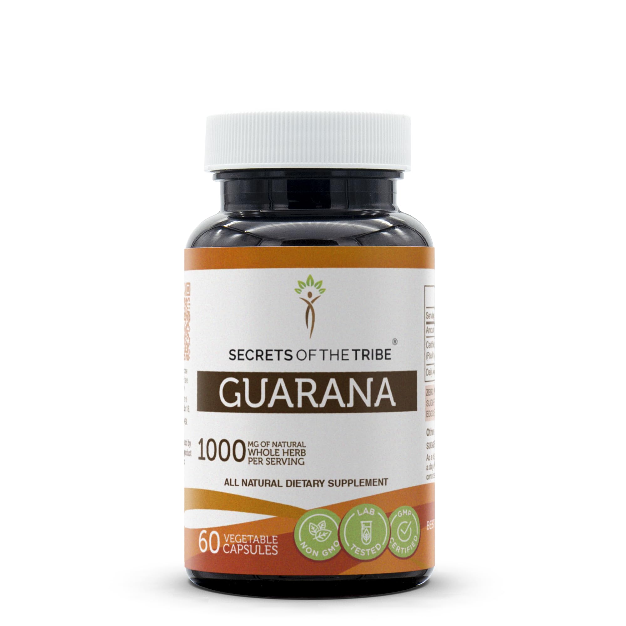 Secrets of the Tribe Guarana 60 Capsules, 1000 mg, Guarana (Paullinia cupana) Dried Seed (60 Capsules)