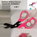 MEUUT 3 Pack Pen light & Medical Scissors-One Pantented Trauma Scissor Two LED Penlight with Pupil Gauge -8" Bandage Scissor for Nurse Doctor EMT