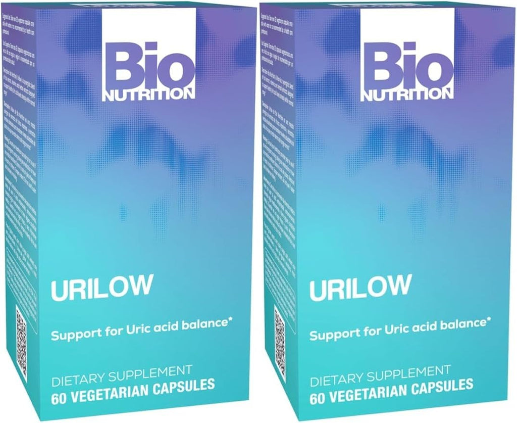 Bio Nutrition 2 Pack Urilow 60 Vegetarian Capsules | Natural Support for Urinary Health | Promotes a Healthy Uric Acid Balance