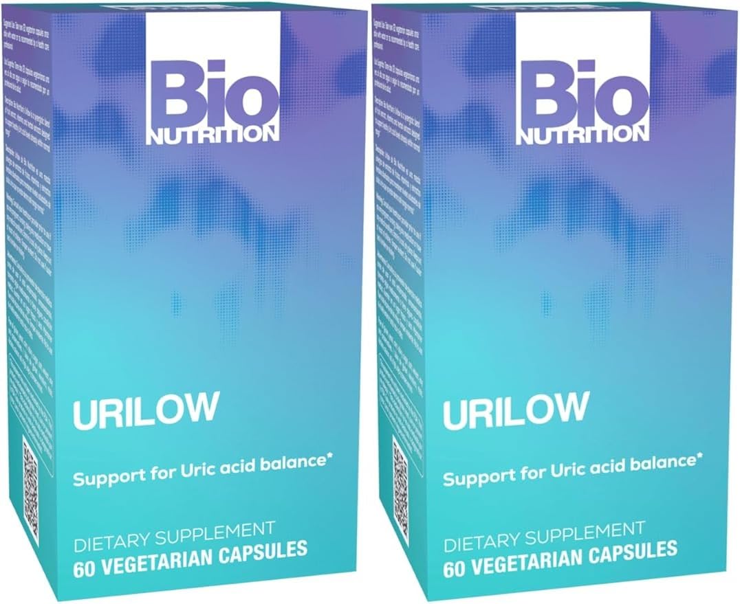 Bio Nutrition 2 Pack Urilow 60 Vegetarian Capsules | Natural Support for Urinary Health | Promotes a Healthy Uric Acid Balance