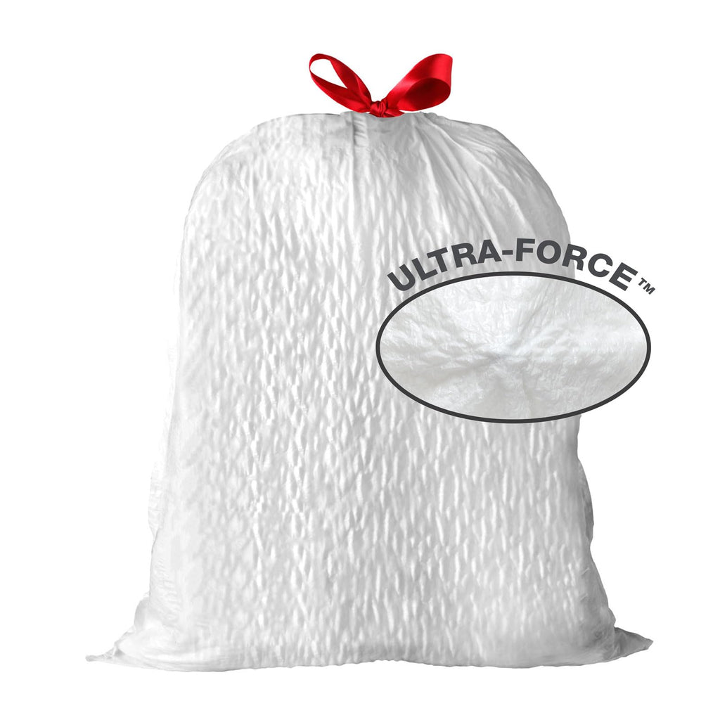 Amazon Basics Ultra-Force Tall Kitchen Drawstring Trash Bags, Classic Clean Scented, 13 Gallon, 80 Count with Odor Control