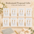 Bridesmaid Earrings for Bridesmaids 8 Pairs Gold Knot Pearl Wedding Jewelry Set Bridesmaid Proposal Gifts for Bridal Party