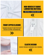 YIBER Hazmat Suit Disposable Coverall | Full Body Painters Suit in 7 Sizes with Multiple Specifications for Men & Women - Medium, White, 25
