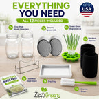 Sprouting Jar Kit - 2 Wide-Mouth Mason Jars with Stand and Sprout Lids