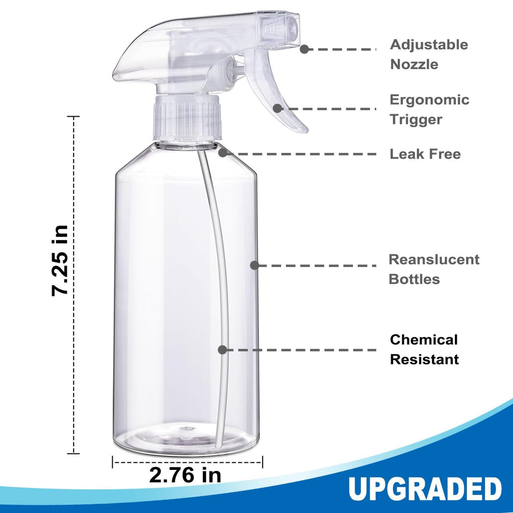 JohnBee Spray Bottles - Adjustable Spray Bottles for Hair,Cleaning, Plants(Blue)-2Pack