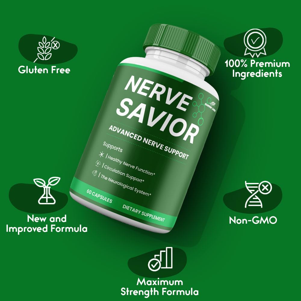 (2 Pack) Nerve Savior Cognitive Capsules, NerveSavior Supplement Pills, Maximum Strength, All Natural Formula