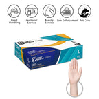 Safe Health Vinyl Disposable Gloves, Latex Free, Powder Free, Clear, Case of 1000, Large, 3.5 mil, Food, Cleaning, Salon, Service, Office, Household, Daily