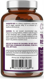 Purity Labs Trans-Resveratrol Supplement 5,000 mg Equivalent per Serving with Quercetin, USDA Organic High Potency Antioxidant, Vegan Capsules, 90 Count