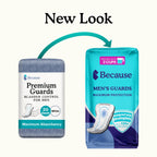 Because Premium Guards for Men - 80 Count Pack of Discreet, Individually Wrapped Bladder Protectors - Complete Absorbency, Fast-Locking, Odor Control - Comfort Fit, 2 Cups of Absorbency