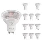 GEPLAD 12-Pack GU10 LED Bulbs 6W, Dimmable, 3000K Soft White 582LM, Replacement 50W Halogen Light Bulb for Spotlight Track&Recessed Lighting,No Flickers