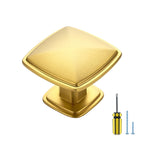 Ravinte 30 Pack Square Single Hole Gold Kitchen Cabinet Knobs Dresser Drawer Cabinet Pulls Drawer Knobs Cupboard Hardware Contemporary Antique Rustic Pulls with Screwdriver