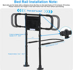 Bed Rails for Elderly Adults Safety, Elderly Assistance Products, Bed Rails for Seniors with Non-Slip Handles, Motion Sensor Light Fits King, Queen, Full, Twin (Compatible with Bed Frames 13.2"-19.7")
