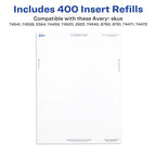 Avery Name Badge Inserts, 3" x 4", 300 White Inserts