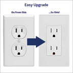 Leviton Lever Edge 15 Amp Tamper-Resistant Duplex Wall Outlet, 10-Pack, E5325-MW, White