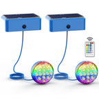 Skairipa Solar Pool Lights, Solar Powered Submersible LED Lights with Remote IP68 Waterproof Swimming Pool Lights 16 Colors Underwater Pool Lights for Above Ground Inground Pool, Pond (Blue, 2 Pack)