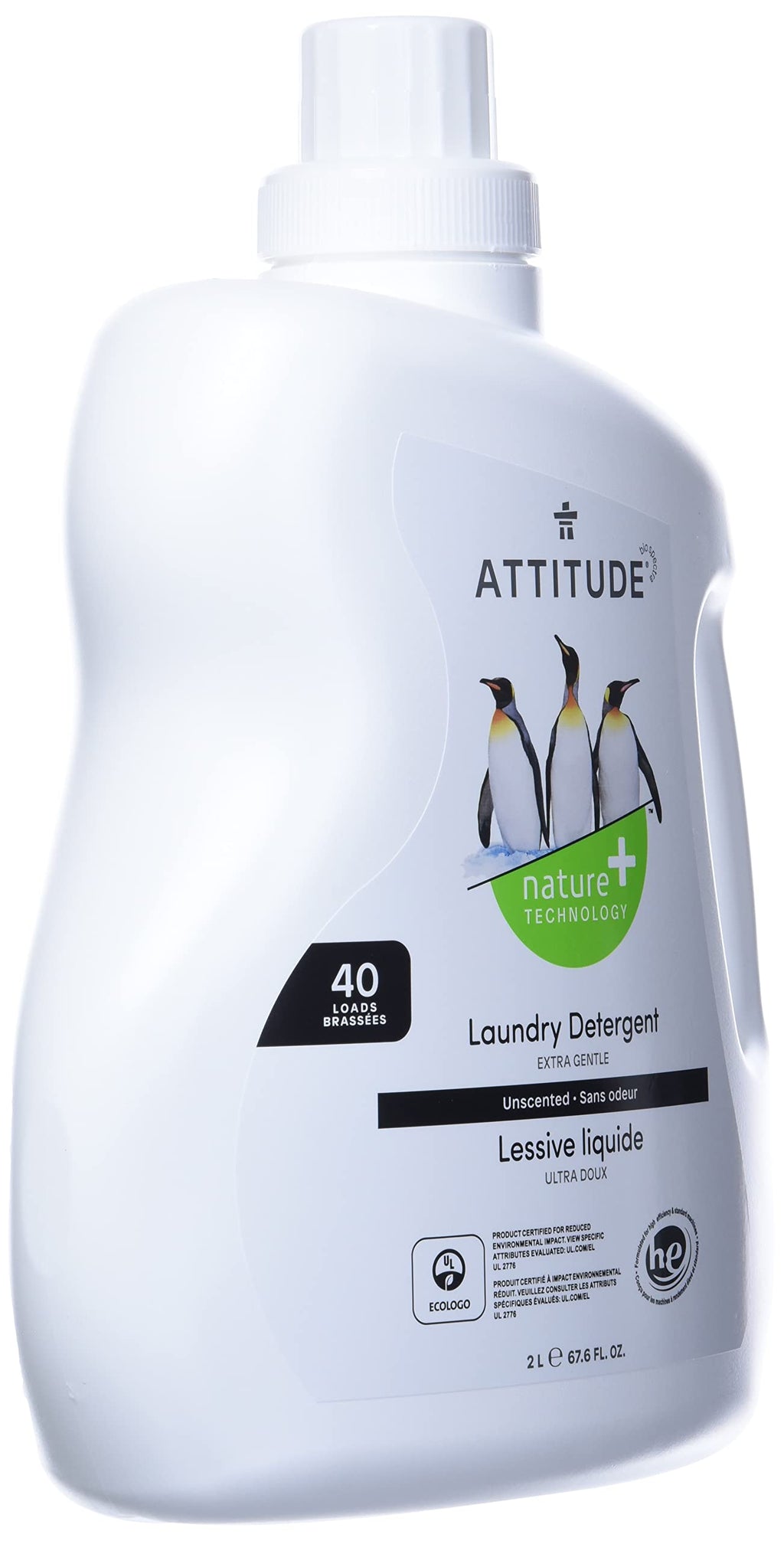 ATTITUDE Free and Clear Liquid Laundry Detergent, Unscented, 40 Loads