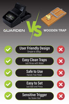 Rat Trap Six Pack - Indoor and Outdoor Traps for Mice, Voles, Rats, Chipmunks - Easy to Set, Powerful Snap, Quick Kill - by Guarden