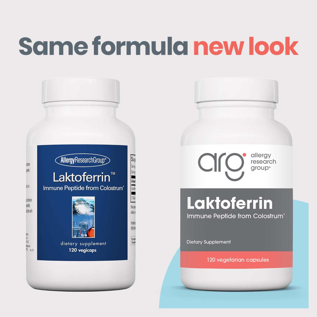 Allergy Research Group ARG Laktoferrin - 350mg Lactoferrin - Immune System & Gut Health Support - Gluten-Free & Non-GMO - 120 Servings - 120 Capsules