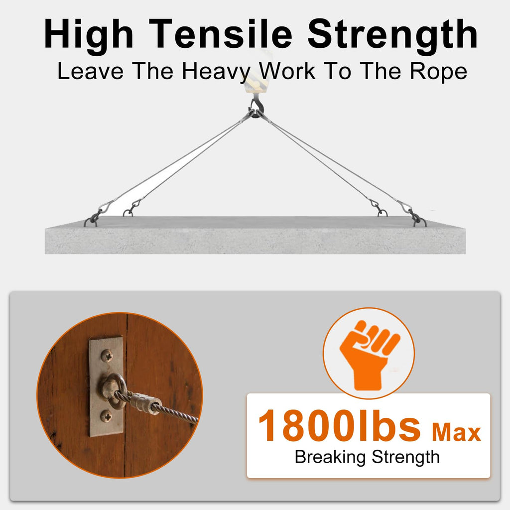 Rectoo 1/8" wire cable, 100ft Wire Rope Metal Cable With Loop Sleeve And Steel Thimble, 7x7 marine stainless steel Strand Core Perfect For Deck Railing System, Outdoor hanging kit, garden fence (SR03)