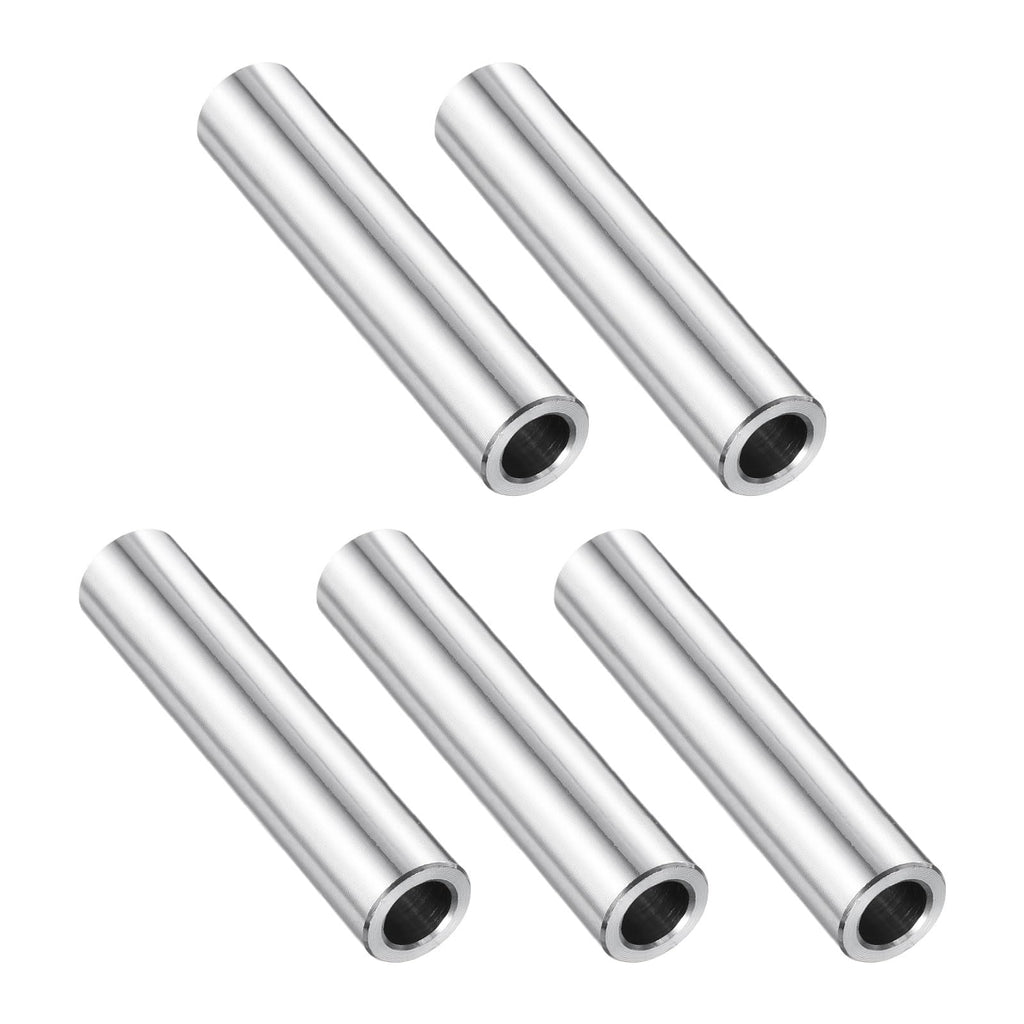 uxcell 5 Pcs Stainless Steel Spacer 5/16" Bore x 1/2" OD x 2" Length Screw Bushing Plain Finish Round Metal Spacer for 5/16" Screws Bolts and Rods
