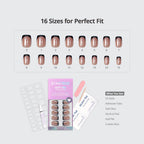BTArtbox Halloween Press On Nails, Short French Tip Nails, 30Pcs Full Kit