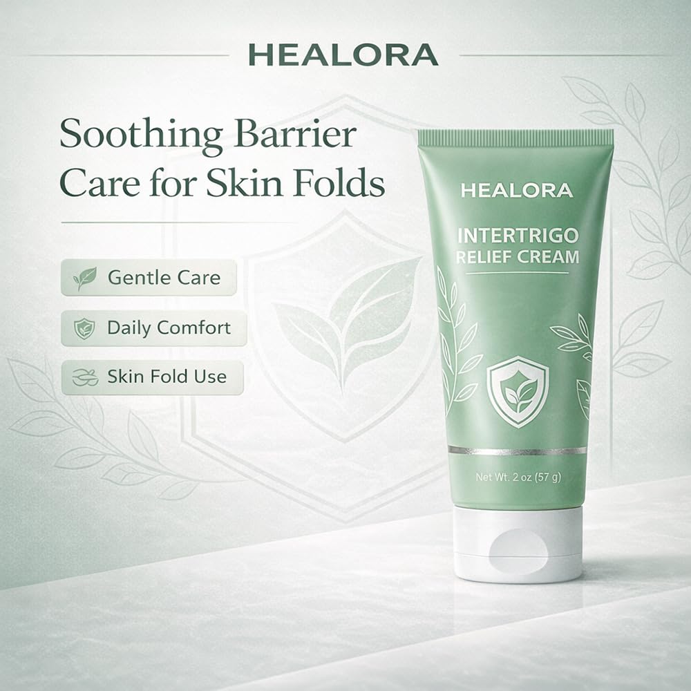 Hlonns Healora Intertrigo Cream, Skin Fold Care & Chafing Support Cream, With Zinc Oxide Undecylenic Acid, Witch Hazel Extract, Tea Tree Oil, Supports Skin Comfort, for Friction-Prone Areas, 2 oz (2)