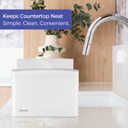 Stardrix Countertop Paper Towel Dispenser, White Hand Towel Holder for Multifold/C-Fold/Z-Fold Towels, Spring Loaded Single Sheet Dispensing, Non-Slip Base, Compact Design for Home or Commercial