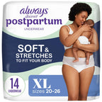 Always Discreet Postpartum and Adult Incontinence Underwear for Women, Extra Large, Maximum Protection, 14 Count