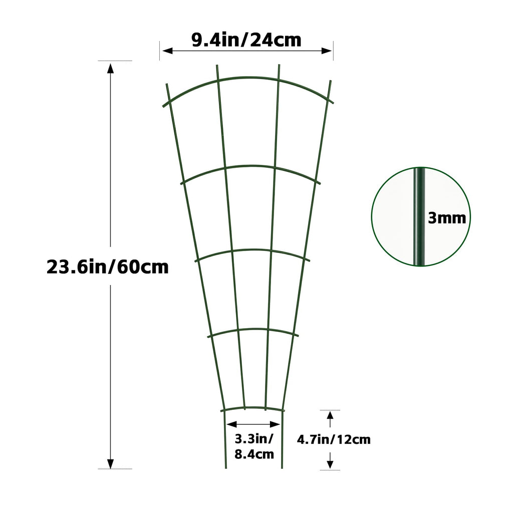 Thealyn 24" Metal Plant Trellis, Climbing Plant Support, 4 Pack (Green)