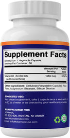Vitamatic 3 Pack Vitamin D3 50,000 IU (as Cholecalciferol), Once Weekly Dose, 1250 mcg, 60 Veggie Capsules 1 Year Supply, Progressive Formula Helping Vitamin D Deficiencies
