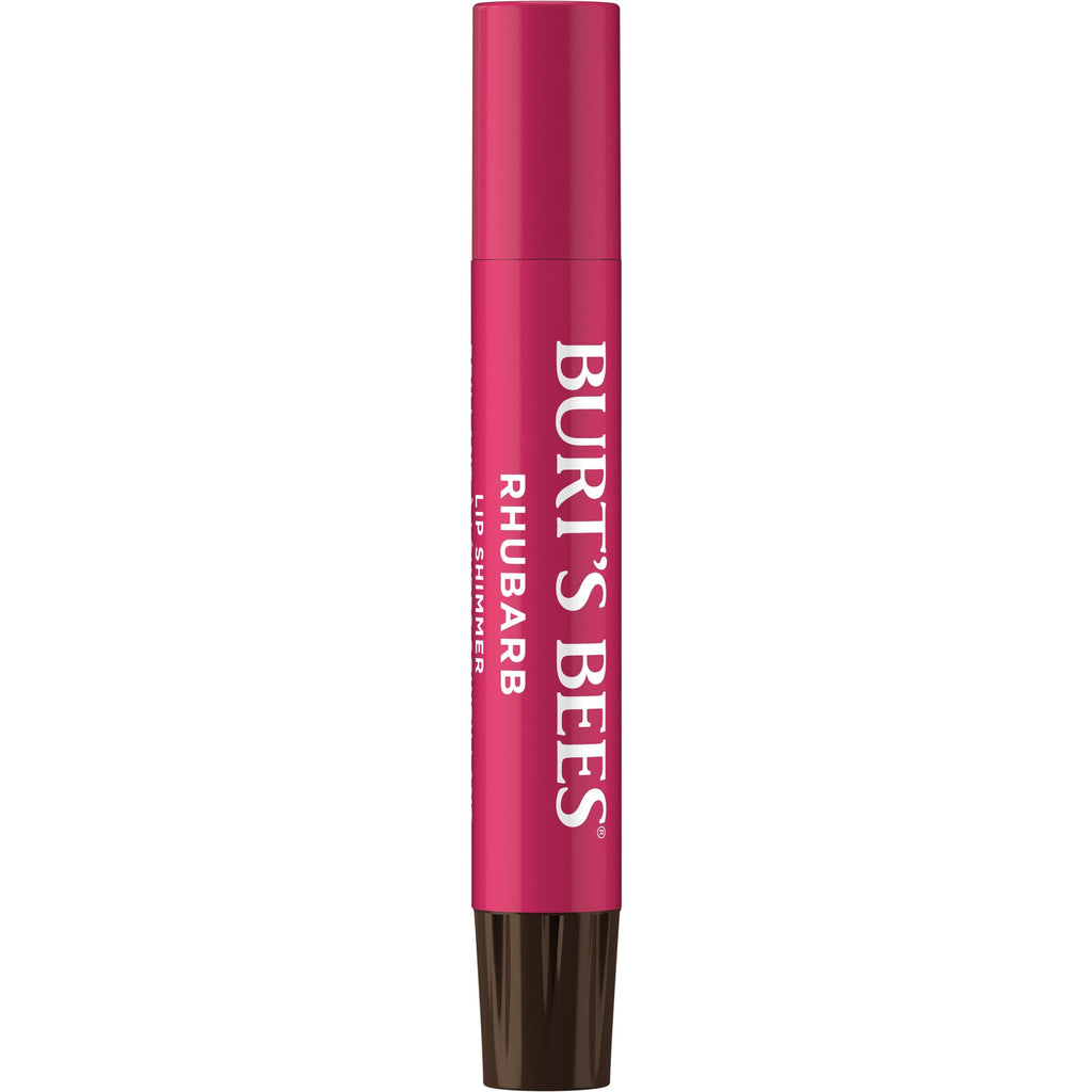 Burt's Bees Shimmer Lip Tint Set, Tinted Lip Balm Stick, Moisturizing for All Day Hydration with Natural Origin Glowy Pigmented Finish & Buildable Color, Rhubarb (4-Pack)