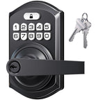 TEEHO TE004 Keyless Entry Keypad Door Lock with Handle - Smart Digital Electronic Lock for Interior Door with Anti-Peeping, Auto Lock & Passage Mode - Easy Installation - Matte Black