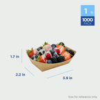 Karat Paper Food Trays Disposable [1 LB - 1,000 ct] Sturdy Food Boats, Leak Resistant | Ideal for Snacks, Nachos and Finger Foods | Kraft