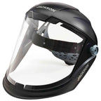 Jackson Safety Lightweight MAXVIEW Premium Face Shield - Mask with 370 Speed Dial Ratcheting Headgear, ANSI Z87.1, for Work, Grinding, Cutting - Anti Fog Coating - Clear Tint